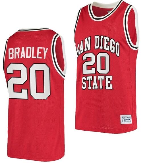Matt Bradley Jersey #20 San Diego State Aztecs College Basketball Red Retro