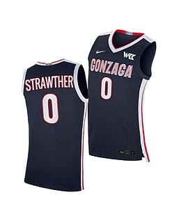 Julian Strawther Jersey #0 Gonzaga Bulldogs College Basketball Jerseys Navy