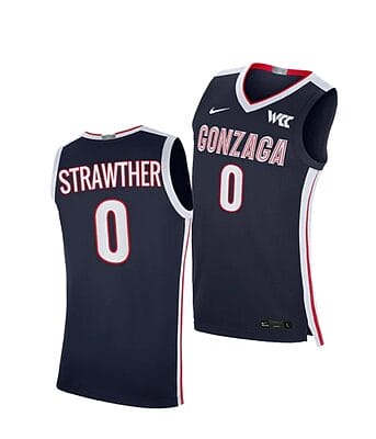 Julian Strawther Jersey #0 Gonzaga Bulldogs College Basketball Jerseys Navy