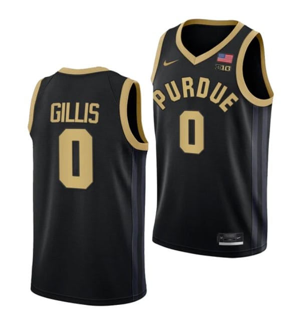Men's #0 Mason Gillis Jersey Purdue Boilermakers College Basketball Jerseys Black
