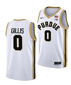 Men's #0 Mason Gillis Jersey Purdue Boilermakers College Basketball Jerseys White