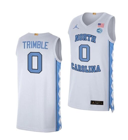 Seth Trimble Jersey #0 North Carolina Tar Heels College Basketball Jerseys White