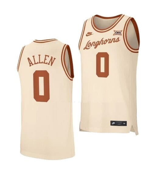 Timmy Allen Jersey #0 Texas Longhorns College Basketball Jerseys Cream 2021