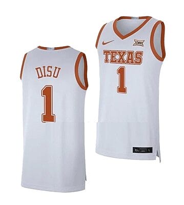 Dylan Disu Jersey #1 Texas Longhorns College Basketball Jerseys White