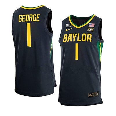 Keyonte George Jersey #1 Baylor Bears College Basketball Jerseys Black