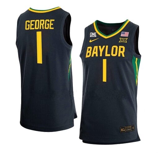 Keyonte George Jersey #1 Baylor Bears College Basketball Jerseys Black