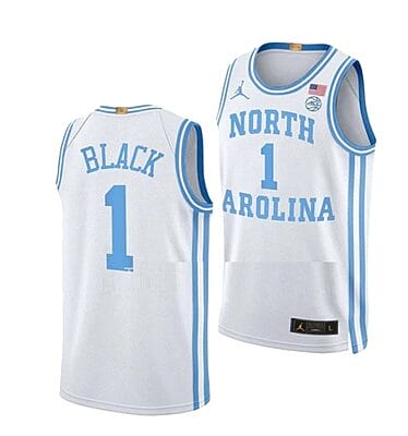 Leaky Black Jersey #1 North Carolina Tar Heels College Basketball Jerseys White Elite