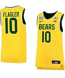 Adam Flagler Jersey #10 Baylor Bears College Basketball Jerseys Anthracite Yellow