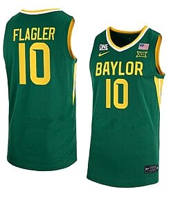 Adam Flagler Jersey #10 Baylor Bears College Basketball Jerseys Anthracite Green