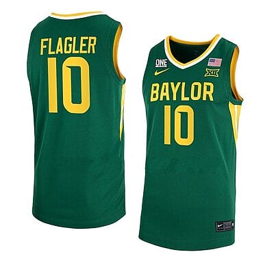Adam Flagler Jersey #10 Baylor Bears College Basketball Jerseys Anthracite Green
