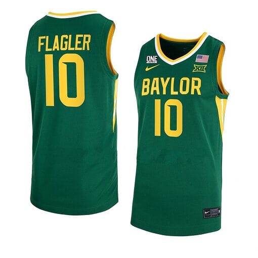 Adam Flagler Jersey #10 Baylor Bears College Basketball Jerseys Anthracite Green