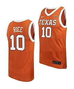 Sir Jabari Rice Jersey #10 Texas Longhorns College Basketball Jerseys Orange