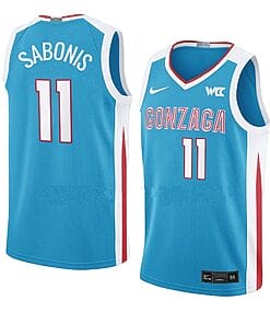Domantas Sabonis Jersey #11 Gonzaga Bulldogs College Basketball Jerseys Blue