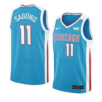 Domantas Sabonis Jersey #11 Gonzaga Bulldogs College Basketball Jerseys Blue