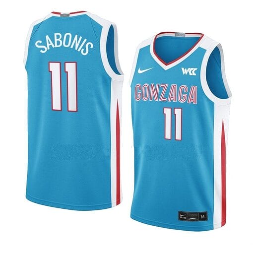 Domantas Sabonis Jersey #11 Gonzaga Bulldogs College Basketball Jerseys Blue