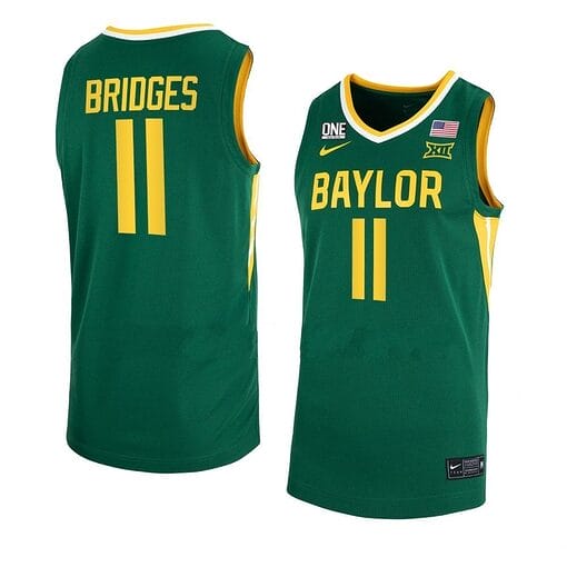 Jalen Bridges Jersey #11 Baylor Bears College Basketball Jerseys Green