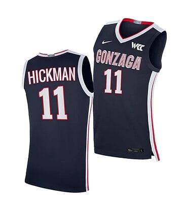 Nolan Hickman Jersey #11 Gonzaga Bulldogs College Basketball Jerseys Navy