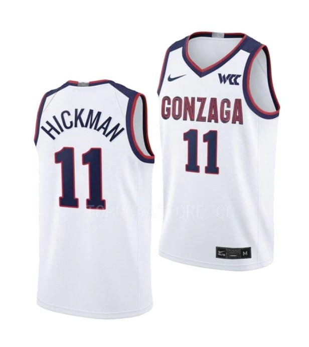 Nolan Hickman Jersey #11 Gonzaga Bulldogs College Basketball Jerseys White