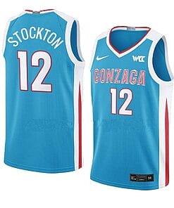 John Stockton Jersey #12 Gonzaga Bulldogs College Basketball Jerseys Blue
