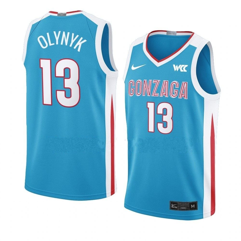 Kelly Olynyk Jersey #13 Gonzaga Bulldogs College Basketball Jerseys Blue