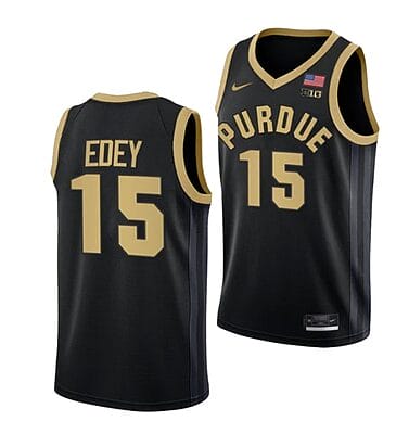 Men's #15 Zach Edey Jersey Purdue Boilermakers College Basketball Jerseys Black