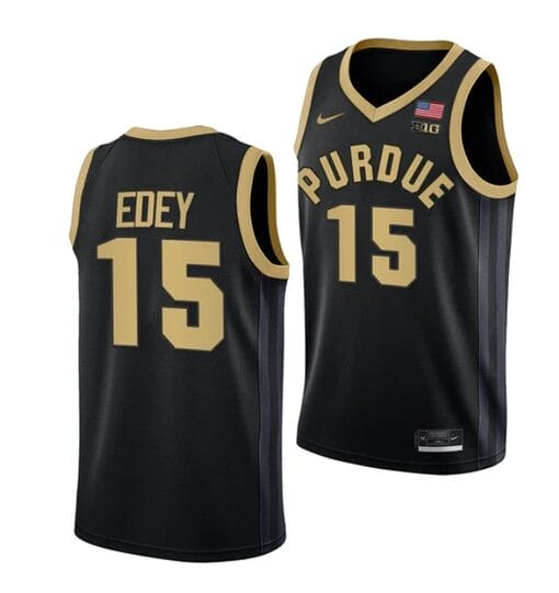Men's #15 Zach Edey Jersey Purdue Boilermakers College Basketball Jerseys Black