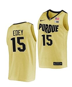 Men's #15 Zach Edey Jersey Purdue Boilermakers College Basketball Jerseys Gold 2022