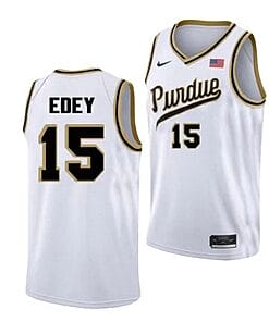 Men's #15 Zach Edey Jersey Purdue Boilermakers College Basketball Jerseys White Throwback