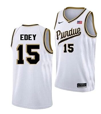Men's #15 Zach Edey Jersey Purdue Boilermakers College Basketball Jerseys White Throwback