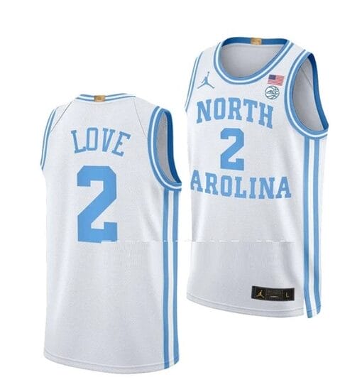 Caleb Love Jersey #2 North Carolina Tar Heels College Basketball Jerseys White Elite