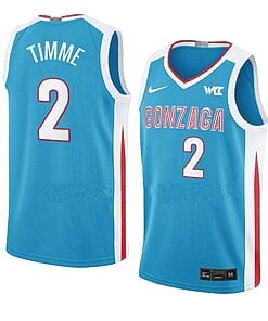 Drew Timme Jersey #2 Gonzaga Bulldogs College Basketball Jerseys Blue