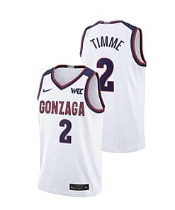 Drew Timme Jersey #2 Gonzaga Bulldogs College Basketball Jerseys White