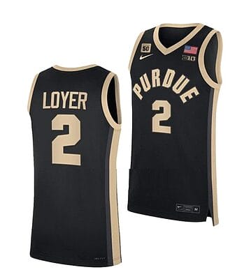Men's #2 Fletcher Loyer Jersey Purdue Boilermakers College Basketball Jerseys Black 2022