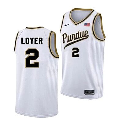 Men's #2 Fletcher Loyer Jersey Purdue Boilermakers College Basketball Jerseys Rick Mount Throwback with Name