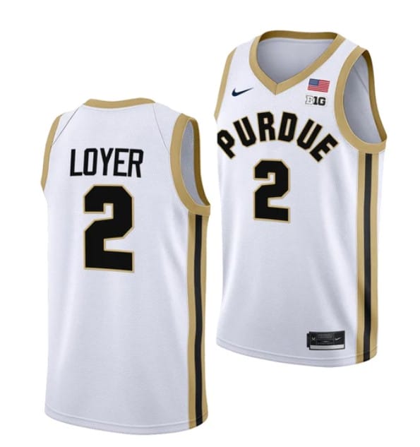 Men's #2 Fletcher Loyer Jersey Purdue Boilermakers College Basketball Jerseys White