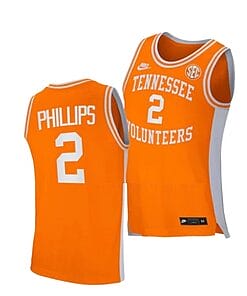 Julian Phillips Jersey #2 Tennessee Volunteers College Basketball Jerseys Orange Retro