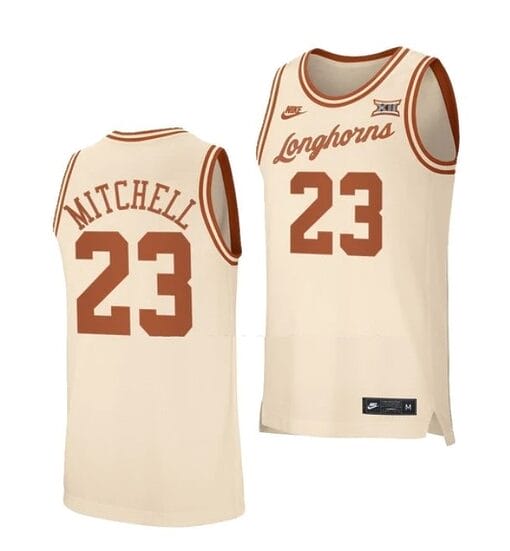 Dillon Mitchell Jersey #23 Texas Longhorns College Basketball Jerseys Cream