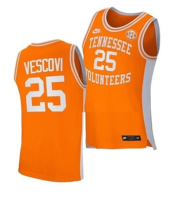 Santiago Vescovi Jersey #25 Tennessee Volunteers College Basketball Jerseys Orange Retro