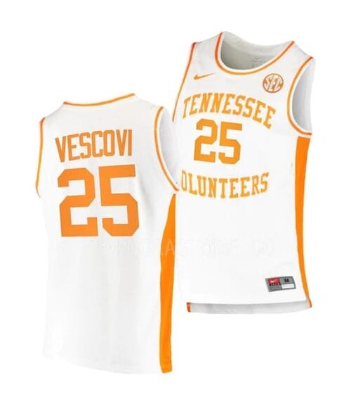 Santiago Vescovi Jersey #25 Tennessee Volunteers College Basketball Jerseys White