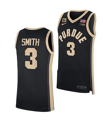 Men's #3 Braden Smith Jersey Purdue Boilermakers College Basketball Jerseys Black 2022