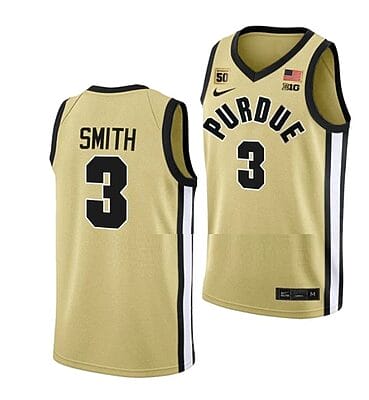 Men's #3 Braden Smith Jersey Purdue Boilermakers College Basketball Jerseys Gold