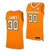 Josiah James Jersey #30 Tennessee Volunteers College Basketball Jerseys Orange