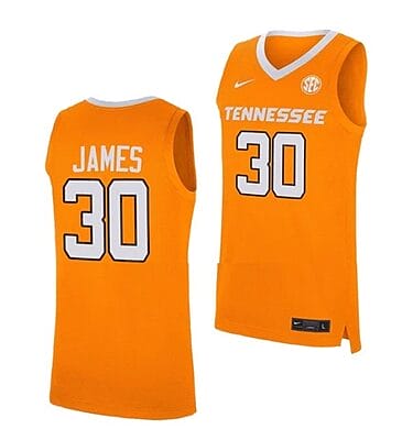 Josiah James Jersey #30 Tennessee Volunteers College Basketball Jerseys Orange