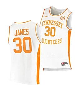 Josiah James Jersey #30 Tennessee Volunteers College Basketball Jerseys White