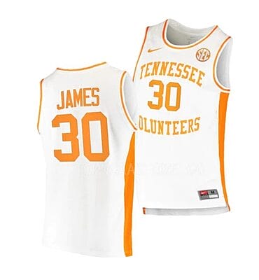 Josiah James Jersey #30 Tennessee Volunteers College Basketball Jerseys White