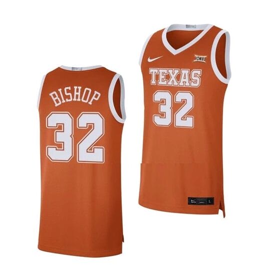 Christian Bishop Jersey #32 Texas Longhorns College Basketball Jerseys Orange Limited