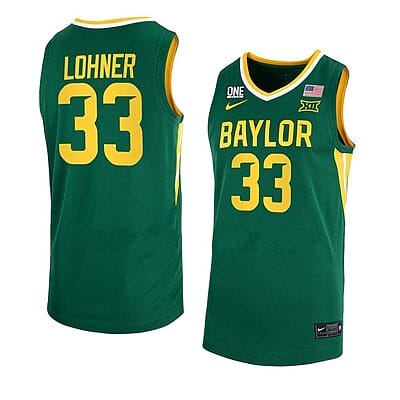 Caleb Lohner Jersey #33 Baylor Bears College Basketball Jerseys Green