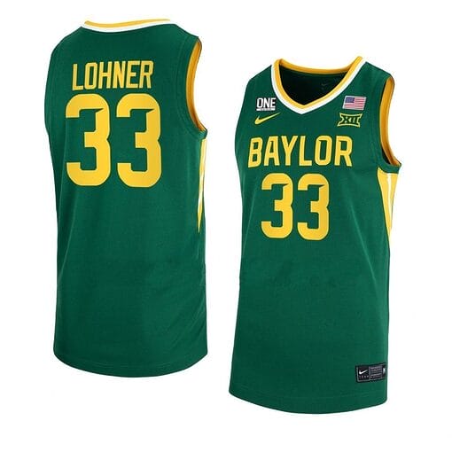 Caleb Lohner Jersey #33 Baylor Bears College Basketball Jerseys Green