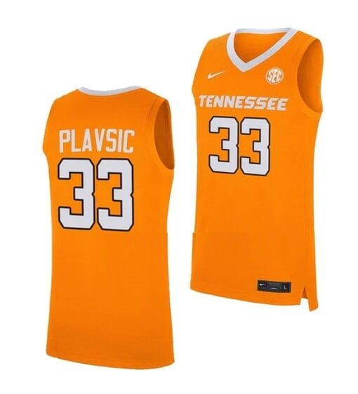 Uros Plavsic Jersey #33 Tennessee Volunteers College Basketball Jerseys Orange
