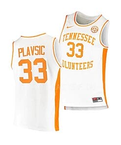 Uros Plavsic Jersey #33 Tennessee Volunteers College Basketball Jerseys White